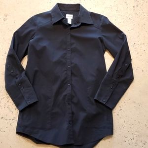 Chico long sleeve black tunic button down blouse